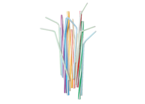 Disposable plastic bendy and straight drink straws