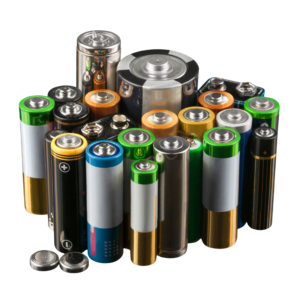 Assorted alkaline and lithium-ion home batteries for small devices