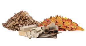 Composting "browns" - leaves, wood chips, and cardboard.