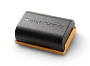 Small black rectangular lithium ion battery