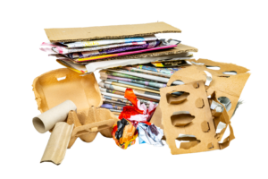 Mixed cardboard and paperboard - flattened boxes, egg carton, paper towel and toilet paper tube