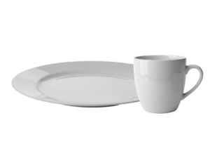 Ceramic plate and tea cup