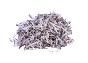 Small pile of shredded office paper