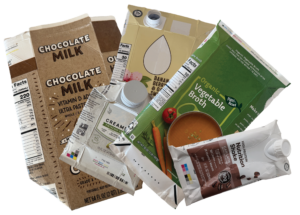 Flattened cartons of various sizes fanned out